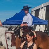 Flamenco, caballistas y paella en la tercera Feria de Abril de Palazuelos