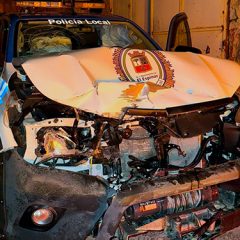 Accidente de una patrulla de Policía Local de El Espinar al colisionar con un caballo