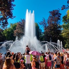 El agua de las fuentes de La Granja volvió a correr por San Luis