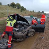 Colisión en cadena en la A-1: seis vehículos y cinco heridos leves en Honrubia